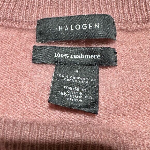 Halogen 100% Cashmere Crew Neck Pullover Sweater Size S Small Pink - Picture 5 of 9